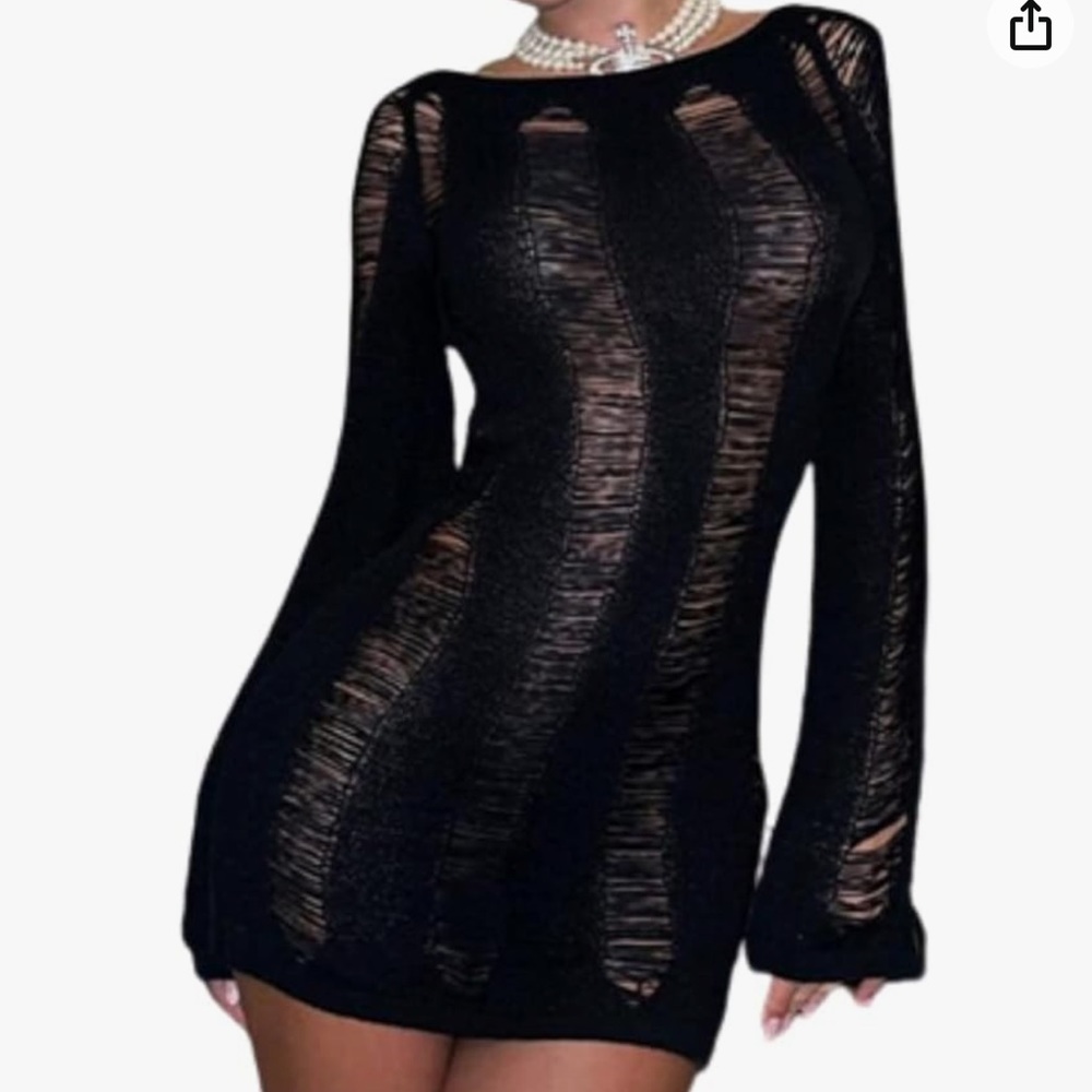 Amazon Long Sleeve ripped dress